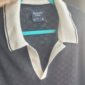 Abercrombie RARE texture polo sweater B&W